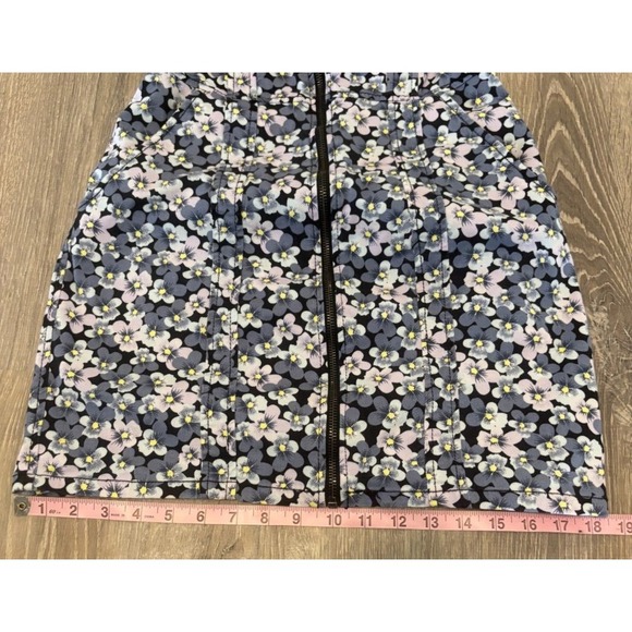 H&M Divided Strapless Mini Dress Purple Blue Floral Size 8 - Picture 9 of 9